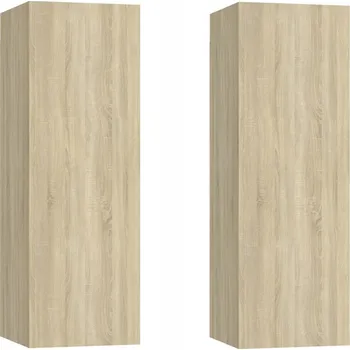 Televizní stolek Sada 2 závěsných skříněk pod TV, dub sonoma, 30,5x30x90 cm