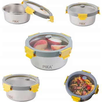 Dóza na potraviny NÁDOBA NA POTRAVINY Z Z NEREZOVÉ OCELI A TVRZENÉHO SKLA PIKA 650 ml