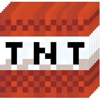 Papírový ubrousek Narozeninové ubrousky Minecraft TNT 33x33 cm Narozeniny 2 vrstvé 20 kusů