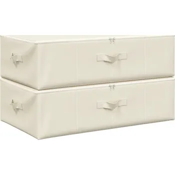 Úložný box Skládací úložné boxy 70x40x18 cm Krémová barva