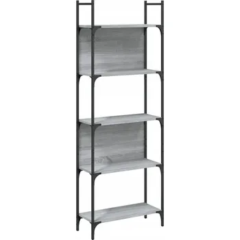 Knihovna Regál na knihy s otevřenými policemi, šedý dub sonoma, 60,5x24x166,5 cm