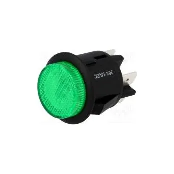vypínač Switch push-button Pos 2 DPST-NO 20A/12VDC OFF-ON green