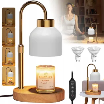 Lampička LAMPA NA ROZPOUŠTĚNÍ VOSKU SVÍČKA OHŘÍVAČ S ČASOVAČEM 50W BÍLÁ LAMPičKA 4 REŽIMY