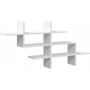 police Nástěnná police z dřevotřísky, bílá, 124,5x18x60,5 cm