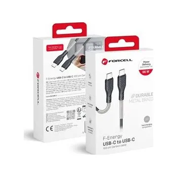 Kabel USB-C – USB-C Forcell F-Energy QC4.0 PD 5A 66W Carbon 1 m, černý - Forcell + zdarma možnost vyzkoušet a vrátit zboží do 30 dní