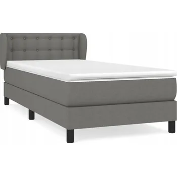 Postel Kontinentální postel tmavě šedá 193 x 93 x 78/88 cm s matrací 90 x 190 x