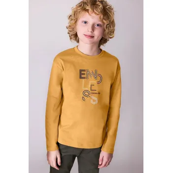 Pánské tričko Tričko s dlouhým rukávem Mayoral žlutá barva, 842 842.7E.Junior.9BYA 18X, vel. 172