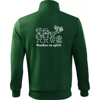 Pánské oblečení Vaše rodina na výletě - Mikina bez kapuce Adventure - XL ( Lahvově zelená )