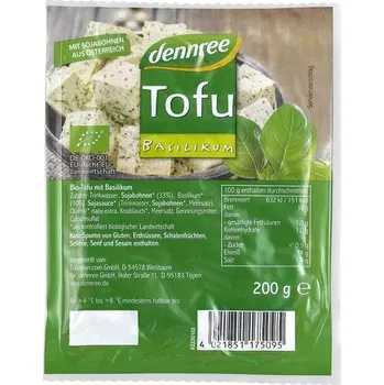 Omáčka Dennree Tofu bazalka 200 g bio BIO VEGAN Množství: 1 ks