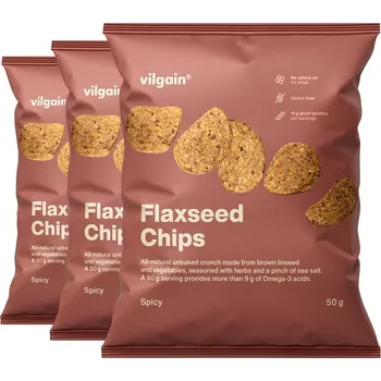 Koření Vilgain Flaxseed Chips – 3× pikantní 50 g