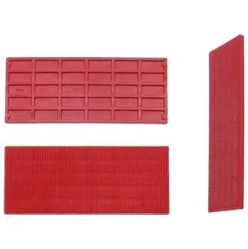 Sada nářadí Podložka vymezovací plastová rozměr 41 x 100 mm tloušťka 3 mm, stavební, montážní barva červená