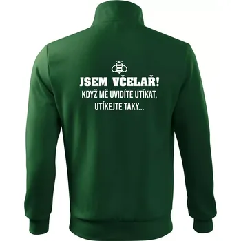 Pánská mikina Jsem včelař, utíkejte taky - Mikina bez kapuce Adventure - M ( Lahvově zelená )