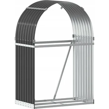 Stojan na palivové dřevo s háčky, ocel, 80x45x120 cm, antracit