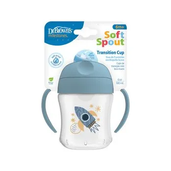 Dr.Brown TC61004 Kubek miękki ustnik 180ml niebieski 6m+