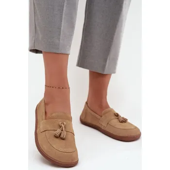 Dámské mokasíny Dámské mokasíny Barefoot 322 Béžová - Zazoo béžová 36