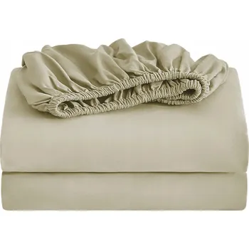 Prostěradlo Prostěradlo s gumou bavlna jersey 200x220 cm, světle béžová barva