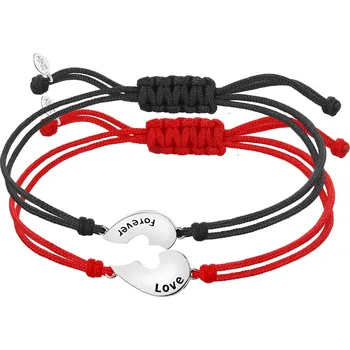 Náramek Stříbrné náramky pro páry - souprava - srdce, love - KPL543-8333