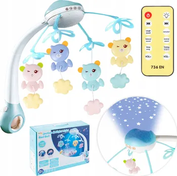 Kolotoč nad postýlku MalPlay s dálkovým ovládáním, projektorem a zvuky