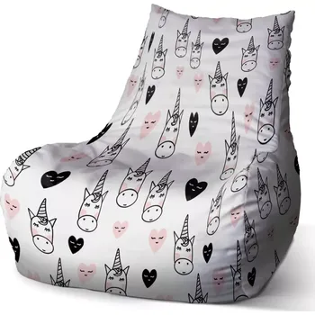 Sedací pytel Sablio Sedací vak Bean Hlava jednorožce - 60 x 70 x 70 cm