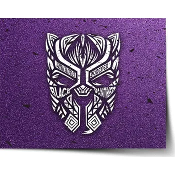 Plakát Sablio Plakát BLACK PANTHER wakanda forever Bílý - 60x40 cm