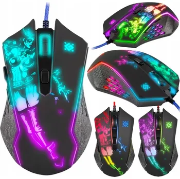 Myš Herní optická myš černá 3200 DPI USB 7 tlačítek