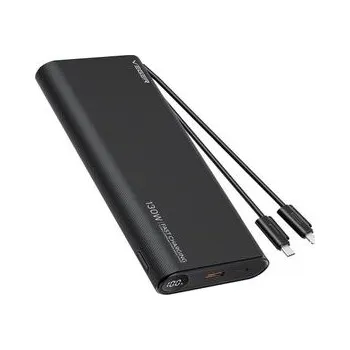 Powerbanka Powerbanka Veger TCE130 (W2503) PD 130 W 25 000 mAh s vestavěnými kabely USB‑C / Lightning, černá - Veger + zdarma možnost vyzkoušet a vrátit zboží do 30 dní