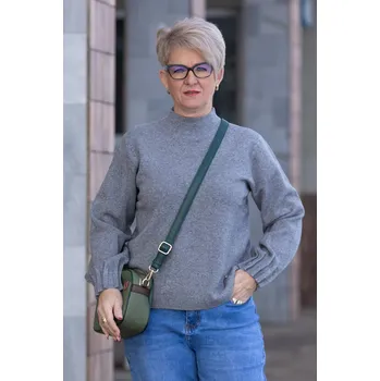 Pánský svetr N.EVERY DAY Svetr se stojákem LOVIE Barva: Šedá, Velikost: L/XL