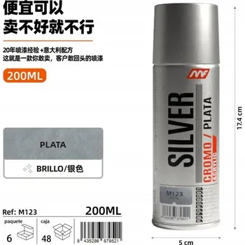 Barva ve spreji Barva ve spreji stříbrná 200 Ml, 6 Ks
