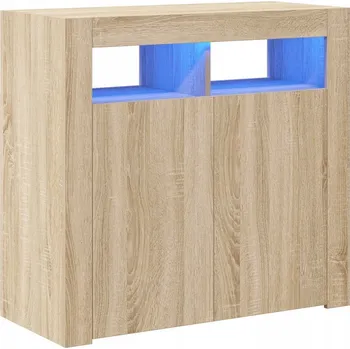 Komoda Komoda s LED RGB osvětlením, Dub Sonoma, 80x35x75 cm