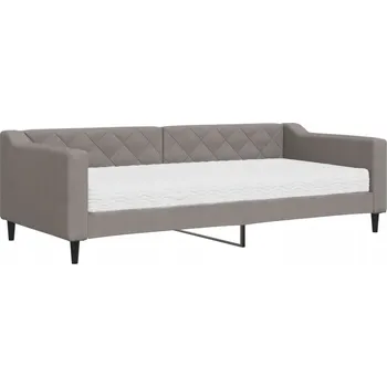 Pohovka Rozkládací pohovka taupe 223 x 100 x 67 cm s matrací 90 x 200 x 17 cm