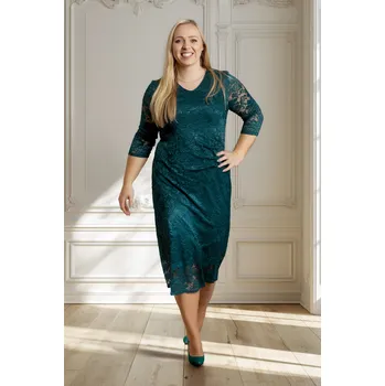 Dámské šaty LARA Společenské šaty ALIVE Barva: Tmavě zelená, Velikost: 46
