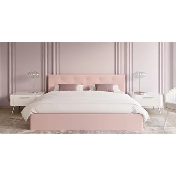 Postel Čalouněná postel CRYSTAL růžová 120x200 s kovovým zdvižným roštem