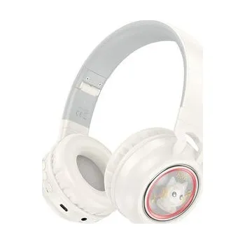 Sluchátka Bezdrátová náhlavní sluchátka Hoco W50, bílá, kočka - Hoco + zdarma možnost vyzkoušet a vrátit zboží do 30 dní