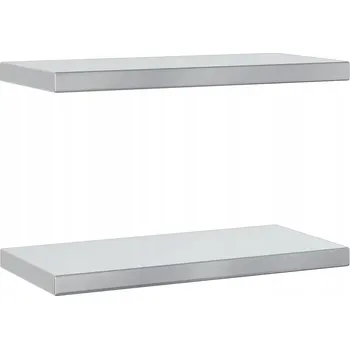 police Stříbrná nástěnná police z nerezové oceli 50 x 23,5 x 3 cm