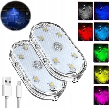 Osvětlení interiéru vozidel USB LED VNITŘNÍ OSVĚTLENÍ AUTA BEZDRÁTOVÁ LAMPičKA BAREVNÁ