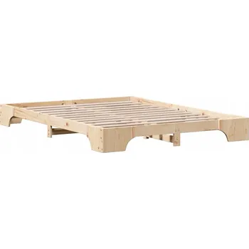 Postel Rám postele z masivního borovicového dřeva 207 x 155,5 x 17 cm