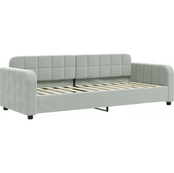 Pohovka Světle šedá pohovka s funkcí spaní 223 x 91 x 71 cm, samet