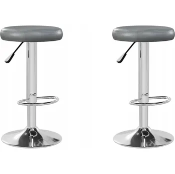 Barová židle Sada 2 Barových Židlí Otočných s Nastavitelnou Výškou, Umělá Kůže