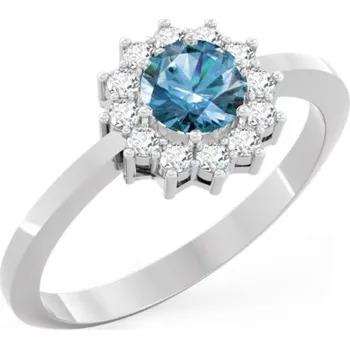 Prsten Couple, Elegantní prsten Dion, bílé zlato se světle modrým zirkonem, vel. 55, prům. 17.5 mm, 585-66-1-0263.1B00.0.55.103