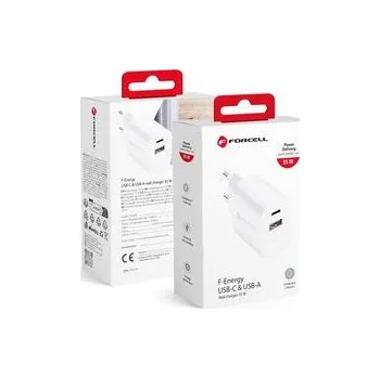 Síťová nabíječka na telefon Forcell F-Energy USB‑C + USB‑A QC 4.0 PD 3 A 35 W TFK-TC-35WPD bílá - Forcell + zdarma možnost vyzkoušet a vrátit zboží do 30 dní