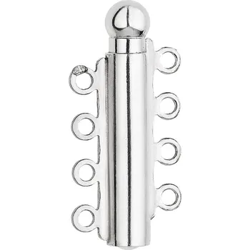 Náušnice Evolution Group Stříbrné zapínání s rhodiem čtyřřadé P0108