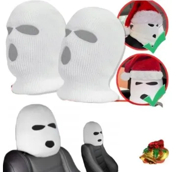 autokoberec Potahy na opěrky hlavy do auta KUKLY bílé dárek kukla 2 ks