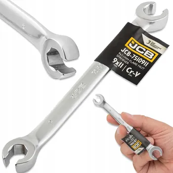 Klíč Očkový klíč s přerušením JCB 9x11 mm Cr-V – pro trubky a brzdové hadice