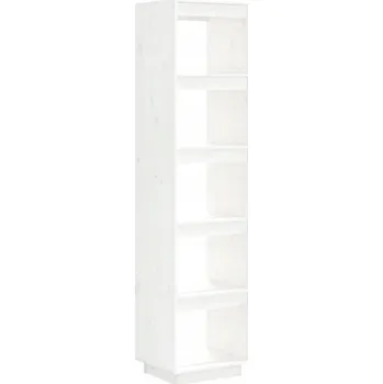 Knihovna Regál z masivního borovicového dřeva, bílý, 40 x 35 x 167 cm