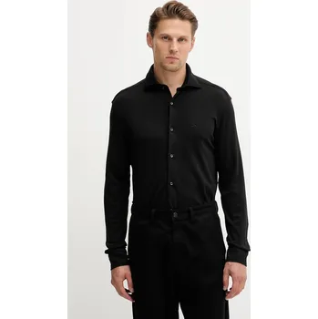 Pánská košile Bavlněná košile Paul&Shark pánská, černá barva, relaxed, s klasickým límcem, 15313315CF 99X, vel. 42