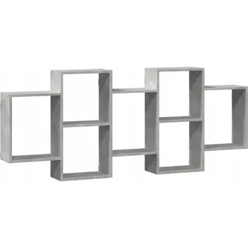 police Nástěnná police šedo-betonová 159 x 18 x 65 cm, materiál: dřevotříska