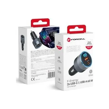 Autonabíječka Forcell F-Energy Alu 2× USB‑C + USB‑A QC4.0 / PD / SFC 4,5 A 65 W, šedá - Forcell + zdarma možnost vyzkoušet a vrátit zboží do 30 dní