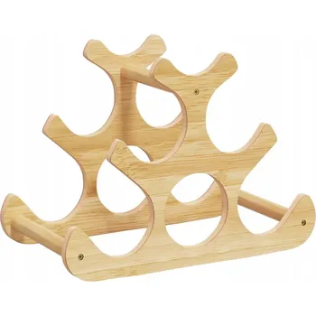 Stojan na víno Stojan na víno z bambusu, lakovaný, volně stojící, 35x18x25,5 cm