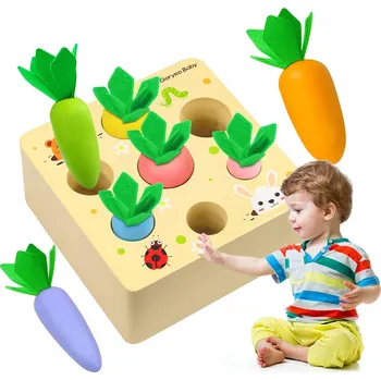 Dřevěná hračka DŘEVĚNÁ DOVEDNOSTNÍ HRA MONTESSORI MRKVE