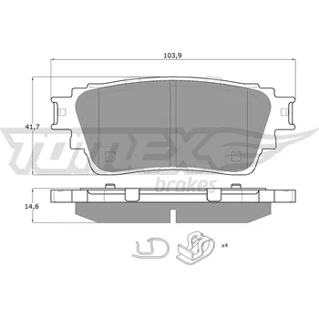 Brzdová destička Sada brzdových destiček, kotoučová brzda TOMEX Brakes 15-98